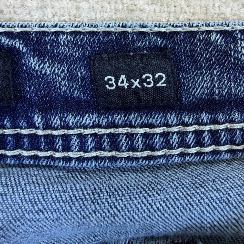 BKE Men's Blue 34x32 Jake Straight Leg Denim Jeans Western Casual Classic Pants